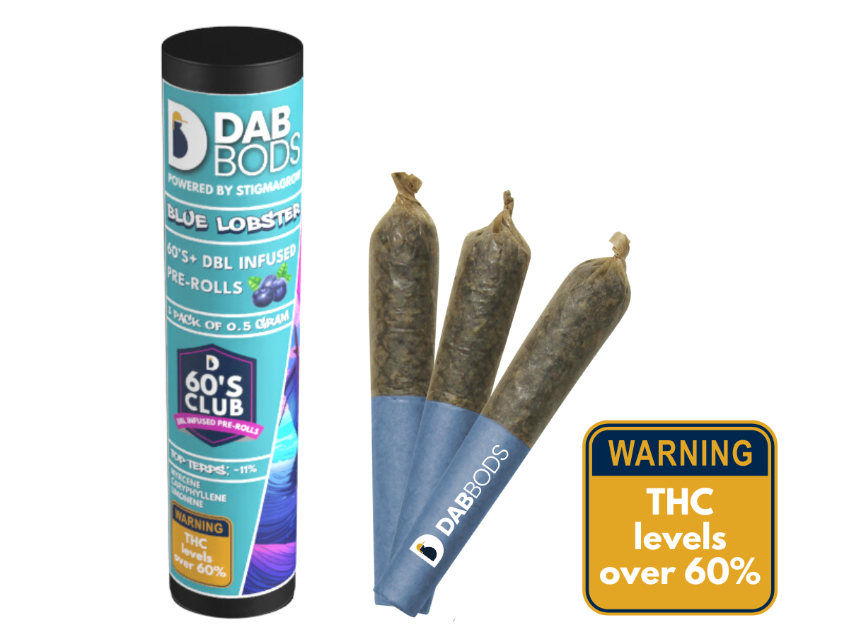 Blue Lobster Dab Bods 60's Dbl Infused Pre Rolls