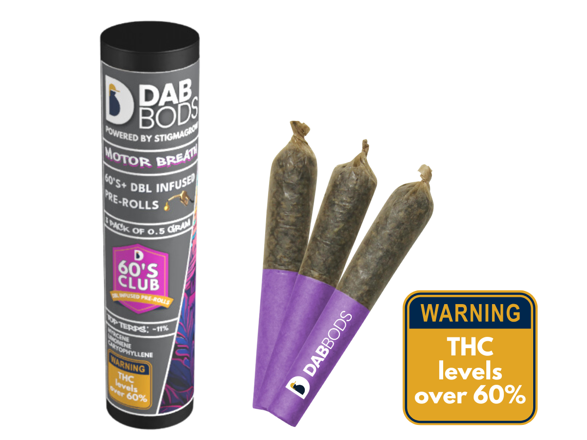 Motorbreath Dab Bods 60's Dbl Infused Pre Rolls