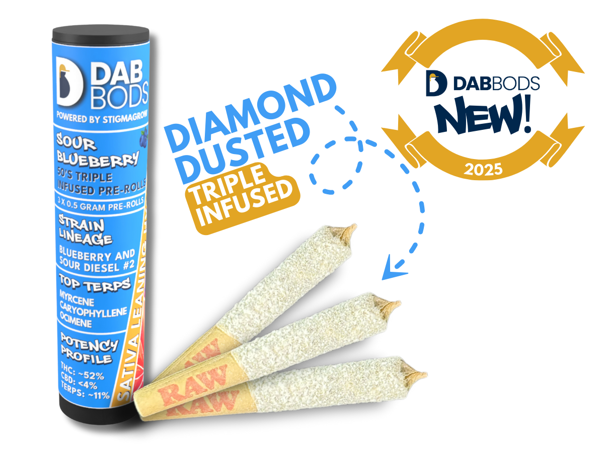 Dab Bods' Sour Blueberry Diamond Dusted Triple Infused